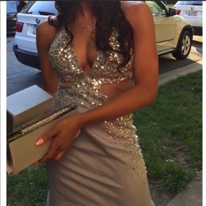 Long evening gown silver/grey size 2